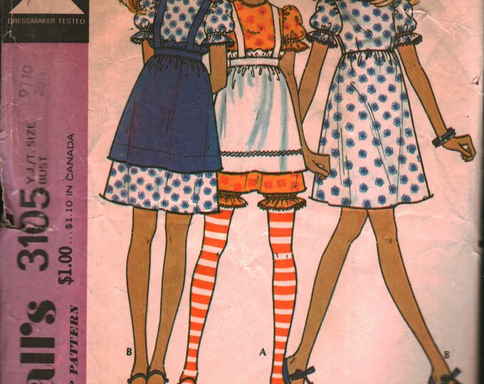 3105 Mccalls Vintage SEWING Pattern Teen Raggedy Ann Dress Apron ...