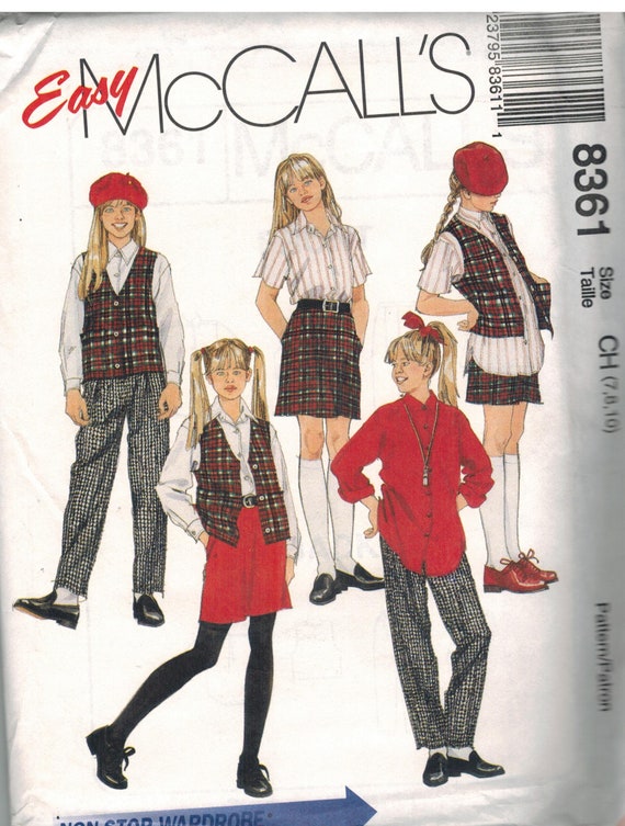 8766 UNCUT Vintage McCalls SEWING Pattern Misses Boxy Vest Pull on Pants OOP SEW