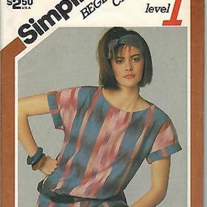 8745 Vintage McCalls Sewing Pattern Misses Pullover Top Shirt Blouse UNCUT SEW 