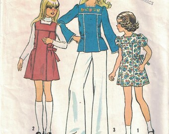 7035 Vintage Simplicity Sewing Pattern Dress Jumper Top 10 Girls