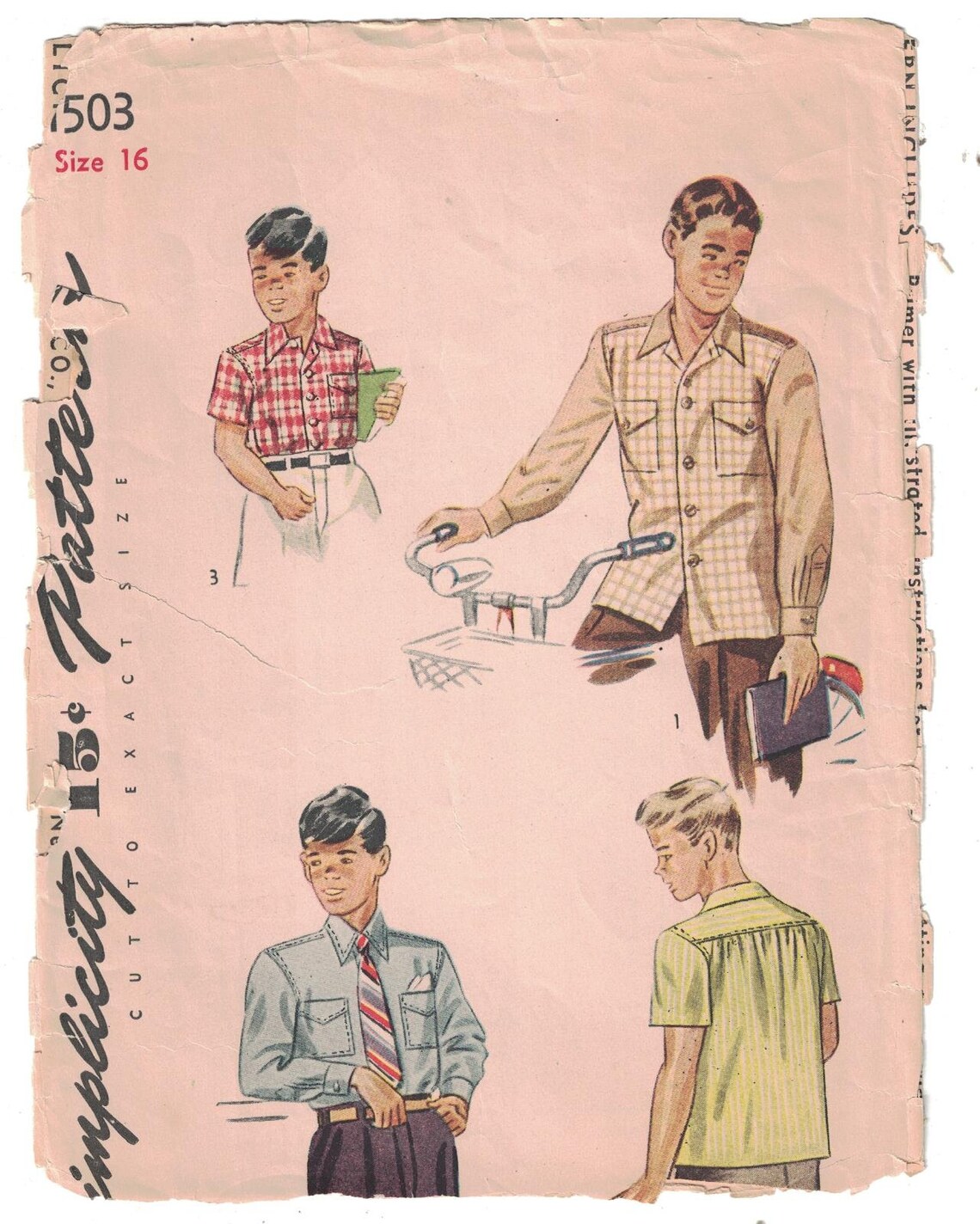 1503 VINTAGE Simplicity Sewing Pattern & 2049 Boys | Etsy