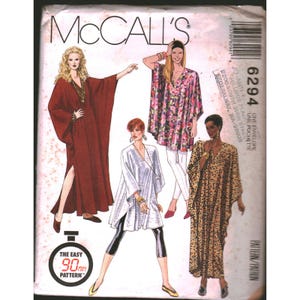Vintage McCall's 6294 naaipatroon voor een dameskaftan, één maat, 90 minuten, eenvoudig, 1992