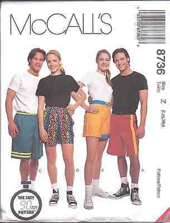 8736 UNCUT Mccalls SEWING Pattern Mens Womens Loose Fit Pull on