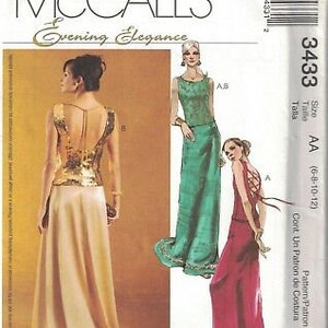 3433 Vintage McCalls SEWING Pattern Misses Evening Elegance Lined Top Skirt OOP