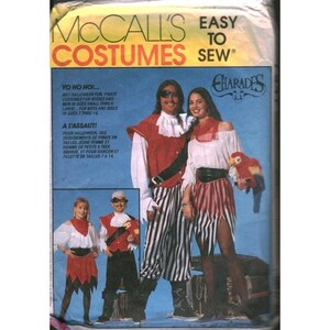 McCalls 7347 Pirate Costume Sewing Pattern Misses Men Boys Girls Sea Wench DIY