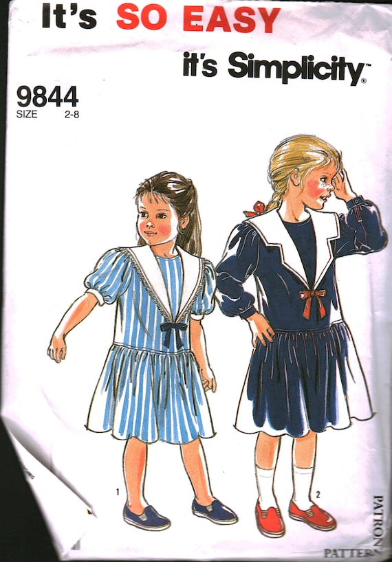 9844 Vintage Simplicity SEWING Pattern Childrens' Dress OOP