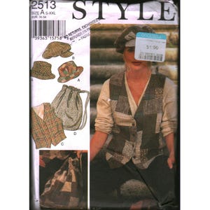 Stil 2513 Symönster Väst Tidningsboy Bucket Hat Duffelväska Storlek S-XL Patchwork