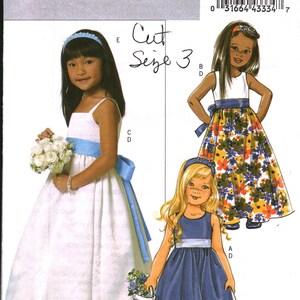 5458 Butterick SEWING Pattern Childrens&#39; Dress Sash Headband OOP