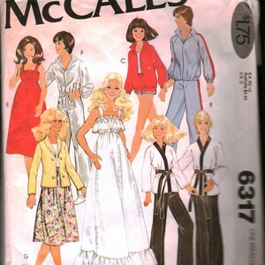 6317 McCalls Vintage SEWING Pattern Doll Clothes OOP 11 1/2&quot; Fashion