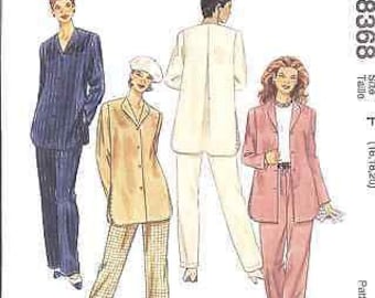 8368 UNCUT Vintage McCalls SEWING Pattern Misses Loose Fitting Top Pull on Pants