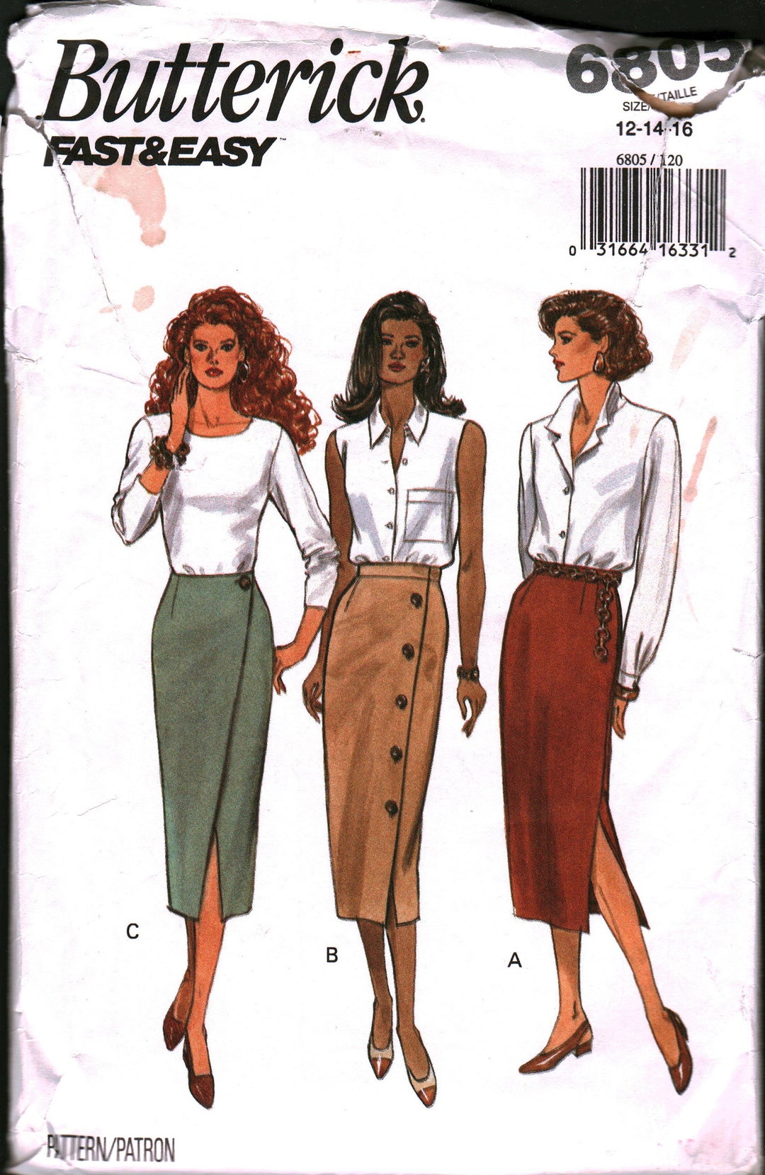 6805 Butterick Vintage SEWING Pattern Misses' Petite Skirt OOP - Etsy