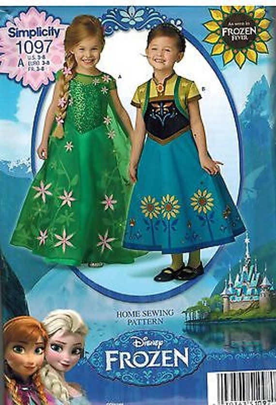 Elsa And Anna Elsa Disney Frozen Dress 1097 UNCUT Simplicity Sewing Pattern  Anna Elsa Frozen Dress