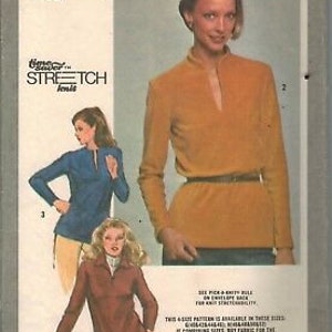 9732 Vintage Simplicity Sewing Pattern Misses Pullover Top Time Saver Stretch