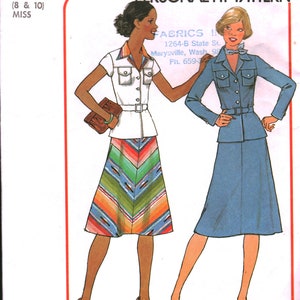 7846 Vintage Simplicity Sewing Pattern Misses Two Piece Dress Bias Skirt 1970s