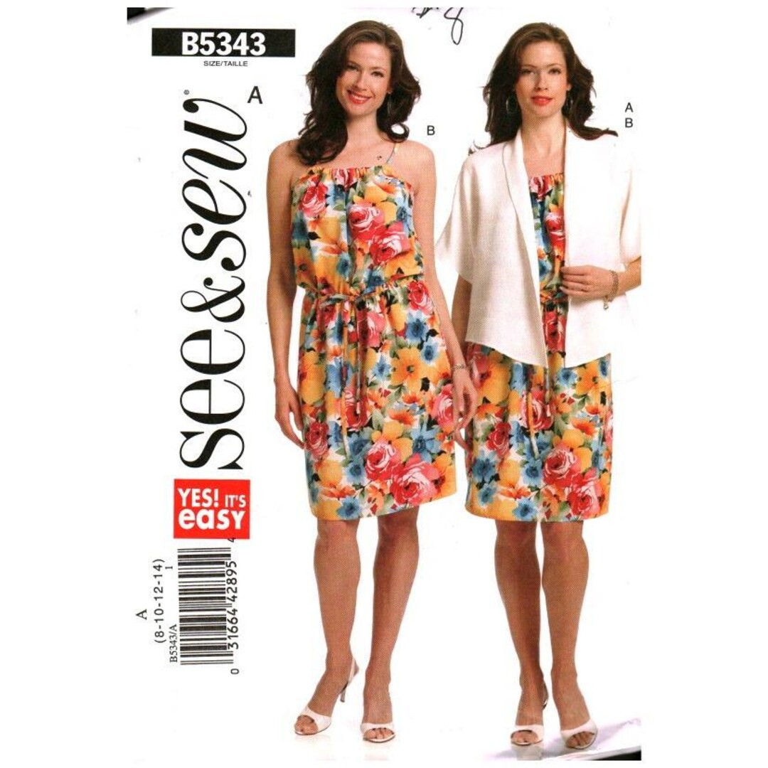 Butterick See & Sew B5343 Misses Jacket and Dress Sewing Pattern Size 8 ...