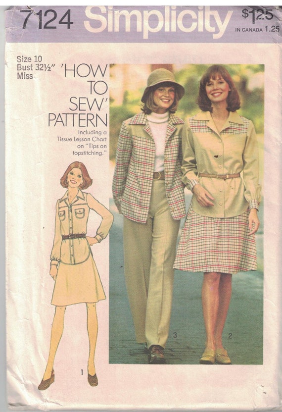 7124 VINTAGE Simplicity Sewing Pattern Misses How to Sew