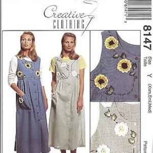 UNCUT Vintage McCalls Sewing Pattern Misses Creative Clothing Jumper Flower 8147