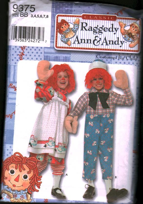 Robe Vintage Raggedy Ann Taille 2 Ans - Fait Main, Idéale Pour Déguisement - Occasion Très Bon état