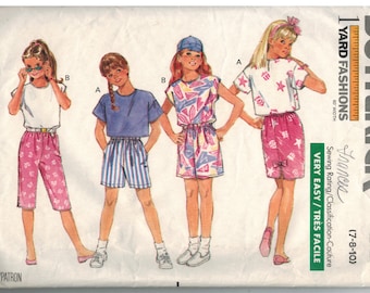 6365 non-coupé vintage Butterick SEWING Pattern Girls Top Shorts Jupe ff oop été