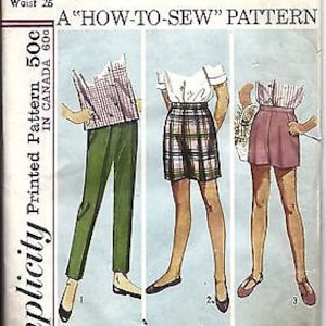 5464 Simplicity Vintage Sewing Pattern 1960&#39;s Girls Pants Shorts How to Sew 14