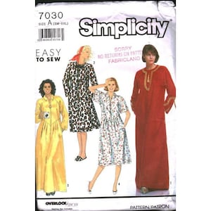 Simplicity 7030 Vintage Sewing Pattern Misses Caftan Robe Loungewear Size S-XXL