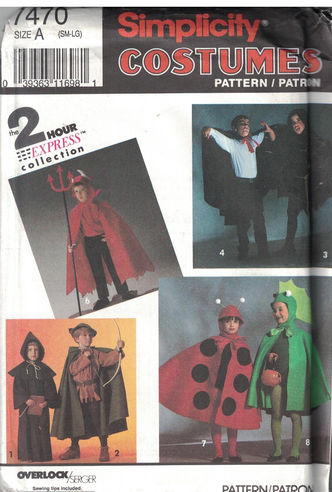 7470 Vintage Simplicity SEWING Pattern EZ Kids Vampire Halloween ...