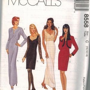 8558 Vintage McCalls SEWING Muster Misses Kleid Bolero formale Partei OOP UNCUT