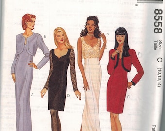 8558 Vintage McCalls SEWING Pattern Misses Dress Bolero Formal Party OOP UNCUT