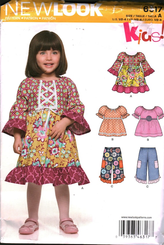 6317 Nieuwe Look NAAIEN Patroon Kinderjurk Top Broek OOP