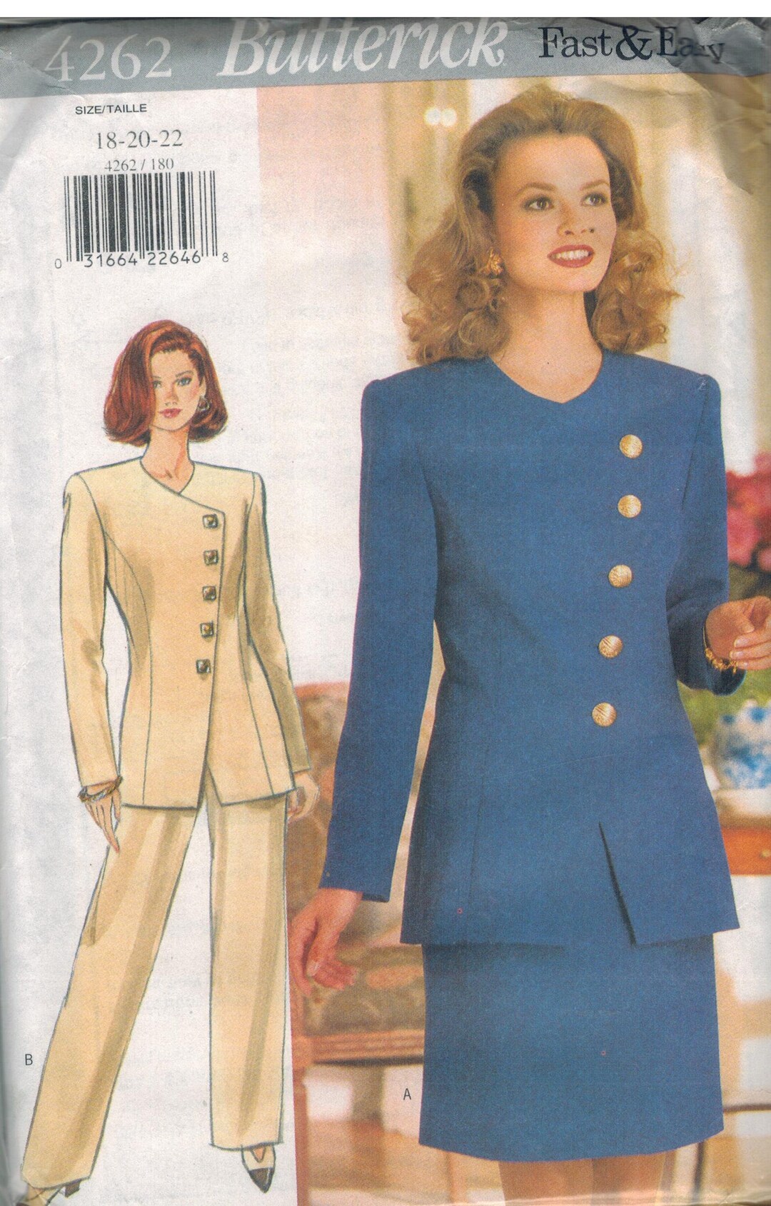 Vintage Butterick SEWING Pattern 4262 Misses Jacket Skirt Pants UNCUT ...