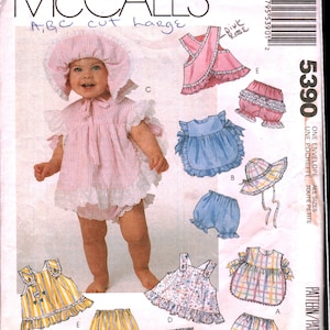 5390 Vintage McCalls SEWING Pattern Infants Sundress Panties Hat