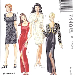 7440 UNCUT McCalls SEWING Pattern Misses Lined Evening Dress Gown Bolero oop sew