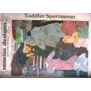 Cartamodello Sunrise Designs per abbigliamento sportivo per bambini da 1T a 4T: salopette, giacche e pantaloni da jogging.