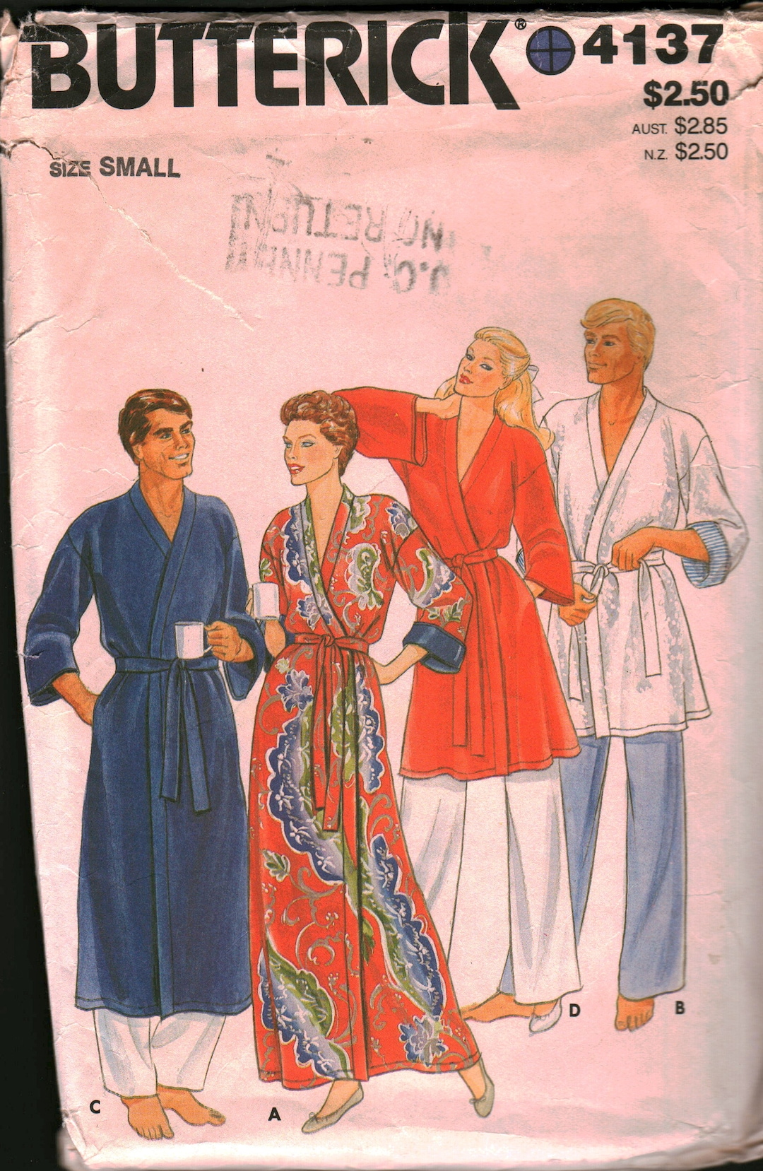 4137 Butterick Vintage SEWING Pattern Unisex Robe Belt OOP - Etsy