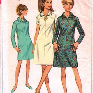7289 Vintage Simplicity Sewing Pattern Misses 1960s A Line Dress 12