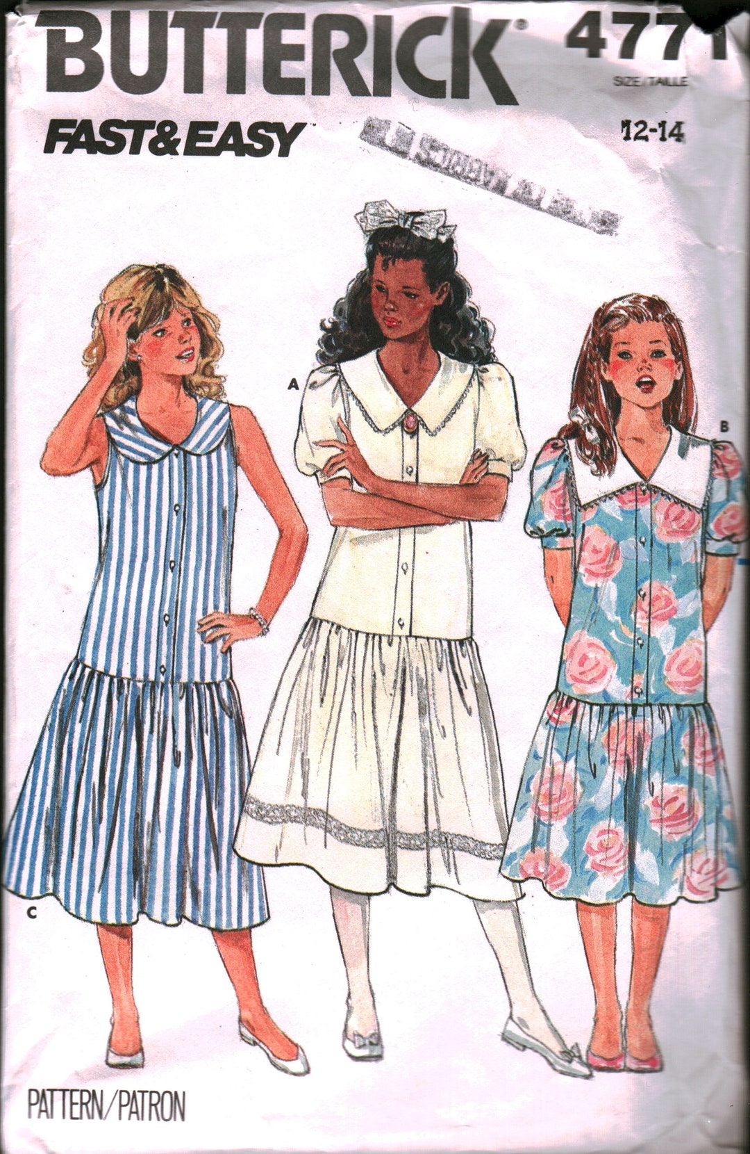 4771 Butterick Vintage SEWING Pattern Girls' Dress OOP - Etsy