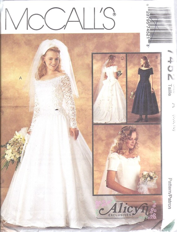 6951 UNCUT Vintage McCalls SEWING Pattern Wedding Dress Bridal Gown Alicyn OOP