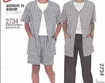 UNCUT Vintage McCalls Sewing Pattern Misses Easy Shirt Pull on Pants Shorts 2734