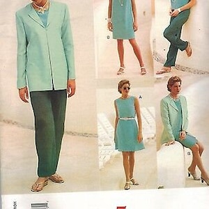 1594 UNCUT Vogue Sewing Pattern Misses Dress Jacket Skirt Top Pants 5 Easy Piece