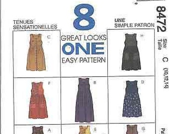 8472 UNCUT McCalls SEWING Pattern Misses Casual Front Button Jumper Spring EASY