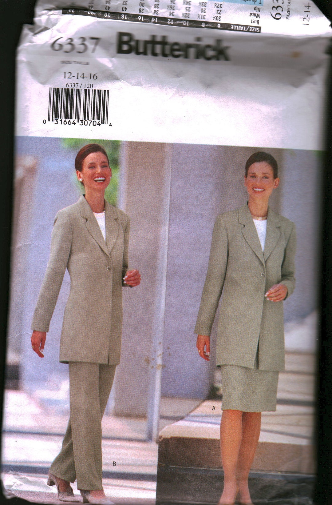 6337 Butterick Vintage SEWING Pattern Misses' Petite Jacket Skirt Vest ...