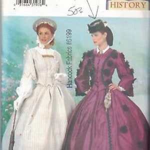 6694 UNCUT Butterick SEWING Muster misses Bürgerkrieg vorbei mit dem Wind Kleid Top