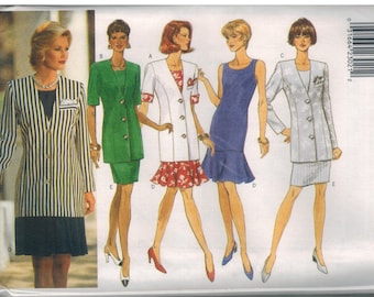 4335 UNCUT Vintage Butterick SEWING Pattern Misses Suit Semi Fitted Jacket Dress