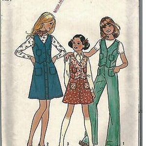 7416 Simplicity Vintage Sewing Pattern Girls Vest Pants Skirt Waistcoat OOP SEW