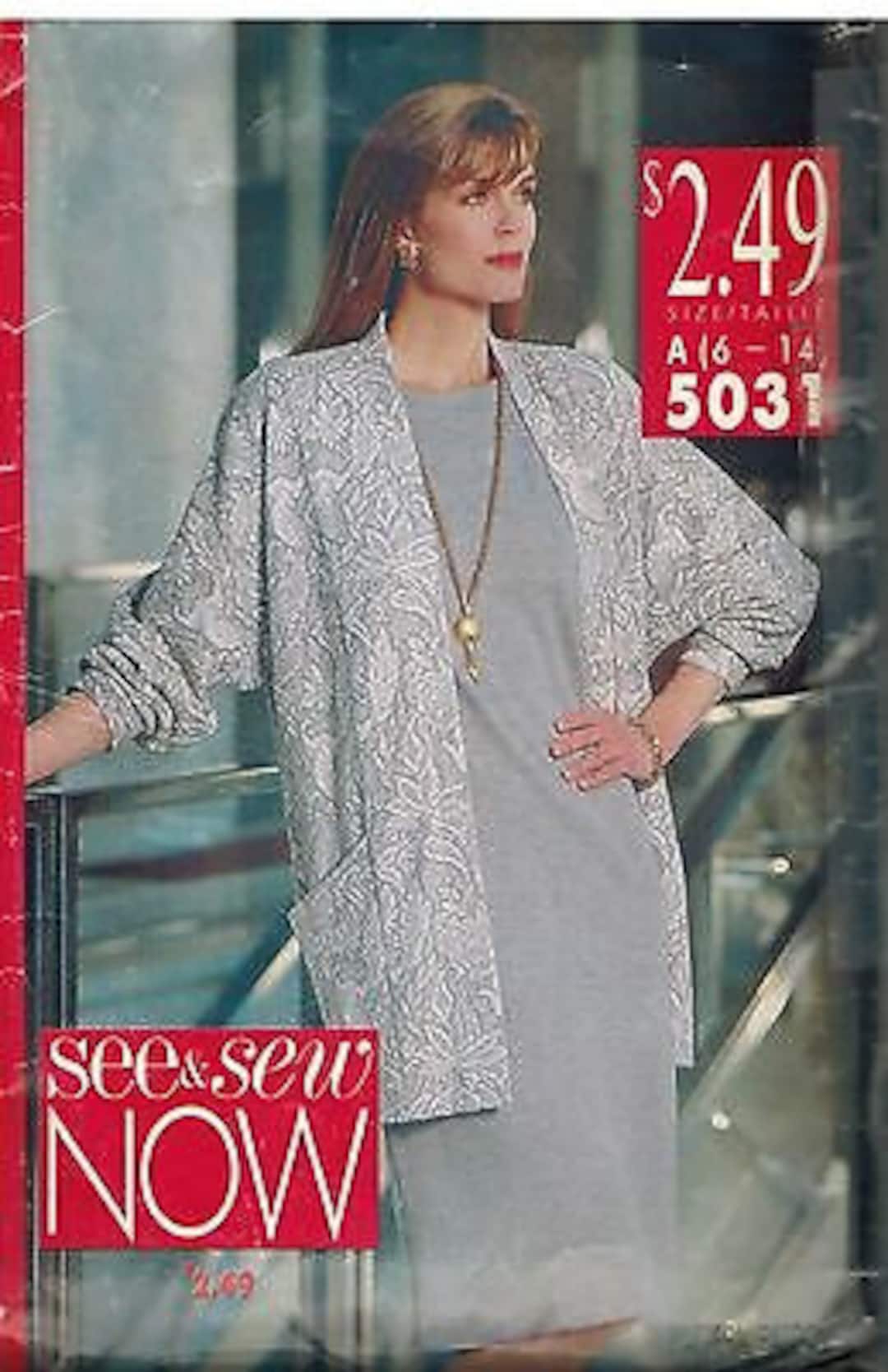 5031 Vintage Butterick SEWING Pattern Misses Loose Fitting Jacket Dress ...