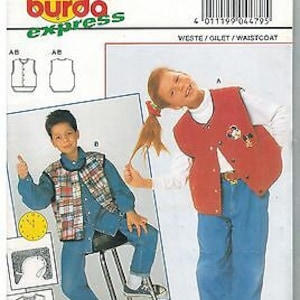 4479 UNCUT Burda Schnittmuster Mädchen Jungen Weste Weste Weste Express 4 - 12 OOP SEW