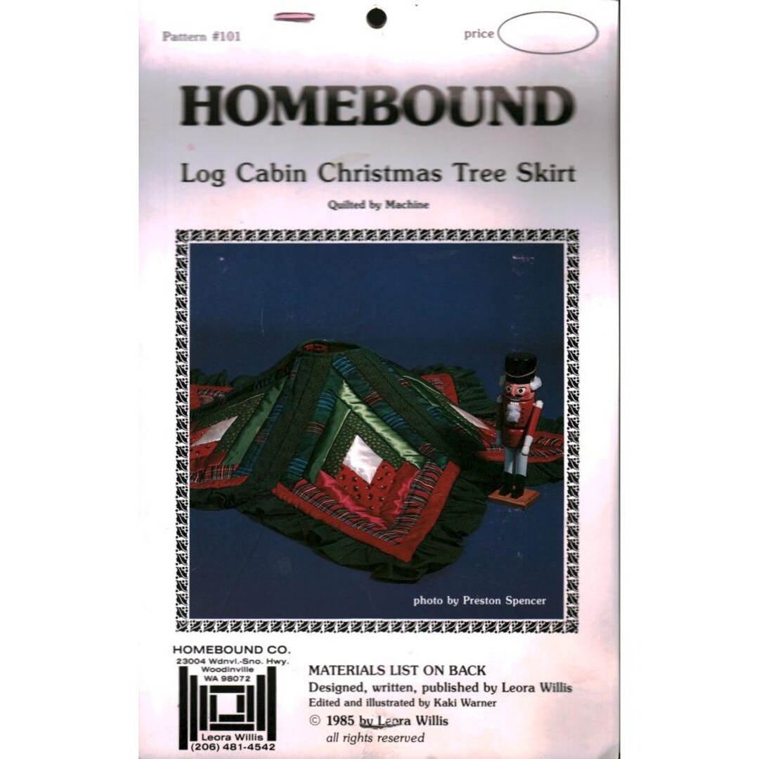 Vintage 1985 Homebound Log Cabin Christmas Tree Skirt Quilt Pattern 101 ...