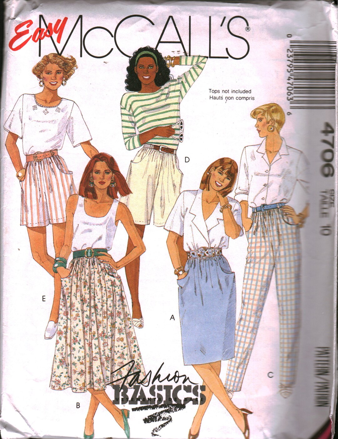 4706 UNCUT Vintage Mccalls Sewing Pattern Misses Shirt Pants Shorts OOP ...