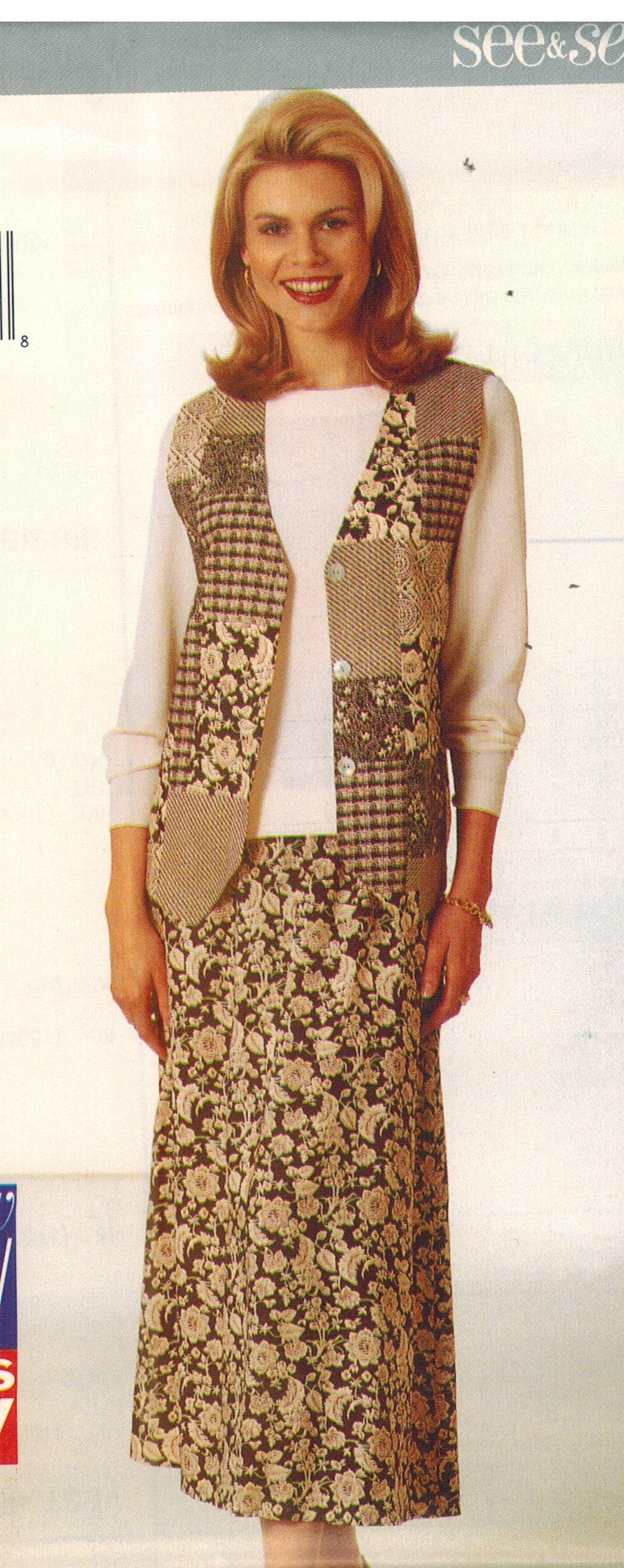 4620 UNCUT Butterick Sewing Pattern Misses Vest Top Skirt Waistcoat ...