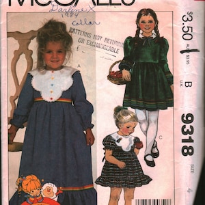 9318 Vintage McCalls NAAIpatroon Meisjesjurk Applique OOP
